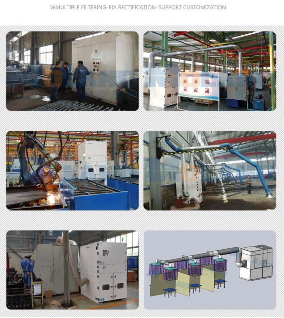 centralized welding dust collection
welding workstation fume extraction
multi-station dust collector
duct network welding fume
VFD dust collection system
PTFE filter cartridge centralized extraction